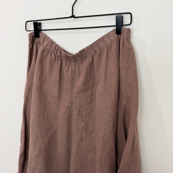 Match Point Linen Maxi Skirt Size XL Boho Oversized Balloon Hem Brown Parachute - Picture 4 of 7